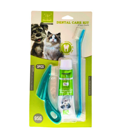 Nunbell Dental Care Kit 3pcs pet toothbrush toothpaste finger brush dental care kit for dogs and cats